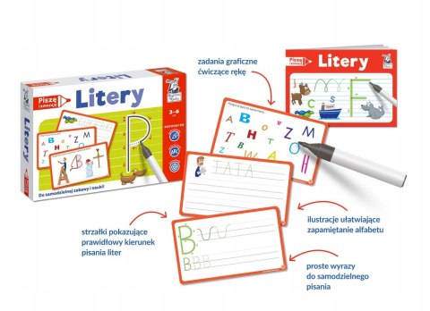 Pakiet Litery Piszę i zmazuję Kapitan Nauka Piszę i zmazuję 3-6 lat