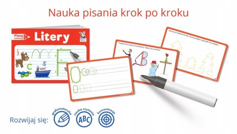 Pakiet Litery Piszę i zmazuję Kapitan Nauka Piszę i zmazuję 3-6 lat