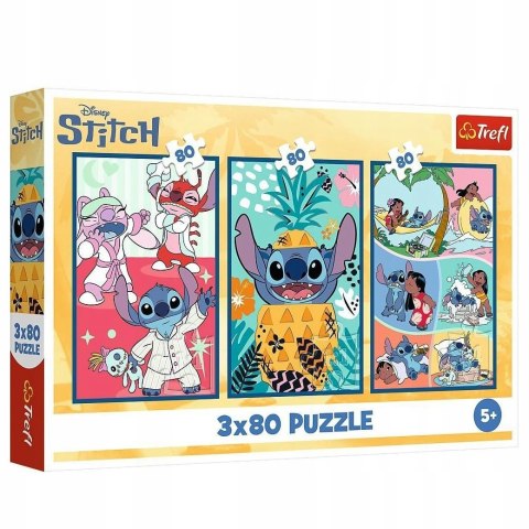 Puzzle 3 x 80 elementów Świat Stitcha Disney Lilo&Stitch 34885 Trefl 5+
