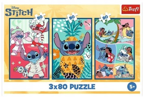 Puzzle 3 x 80 elementów Świat Stitcha Disney Lilo&Stitch 34885 Trefl 5+