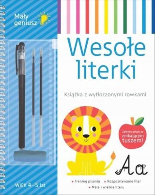 Wesołe Literki Mały geniusz Książka z rowkami + Pisak ze znikającym tuszem