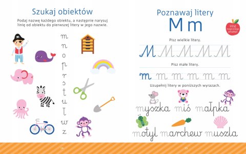 Wesołe Literki Mały geniusz Książka z rowkami + Pisak ze znikającym tuszem
