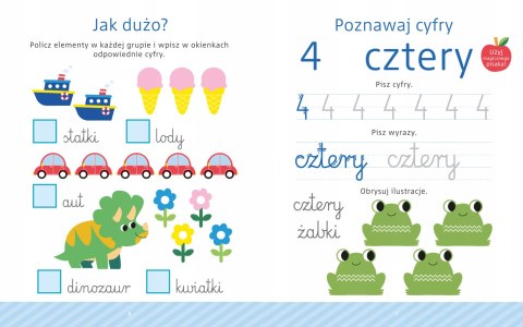 Wesołe cyferki Mały geniusz Książka z rowkami + Pisak ze znikającym tuszem