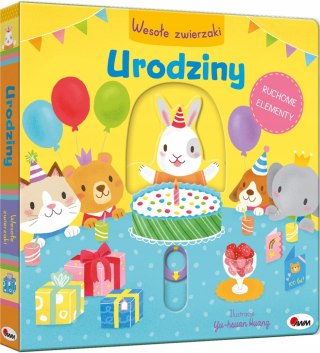 Wesołe zwierzaki Urodziny książeczka z ruchomymi elementami