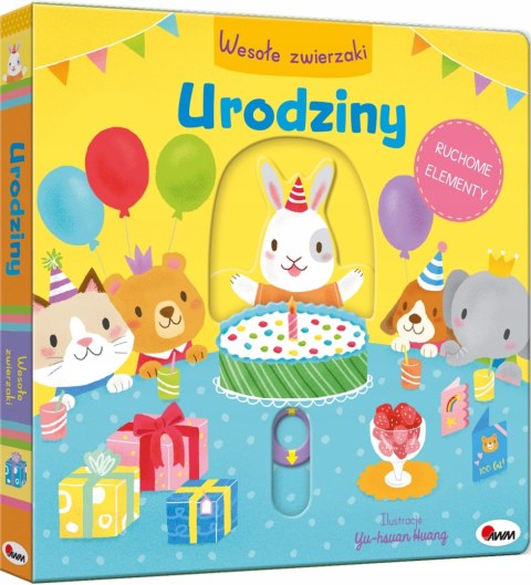 Wesołe zwierzaki Urodziny książeczka z ruchomymi elementami