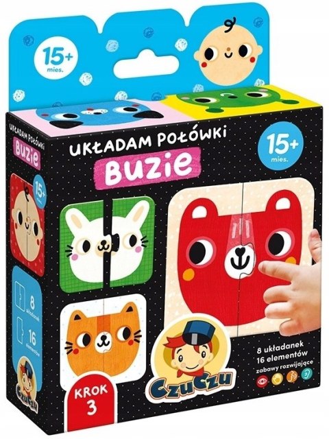 CzuCzu Układam połówki Buzie dla dzieci 15 mies.+, dwuelementowe puzzle