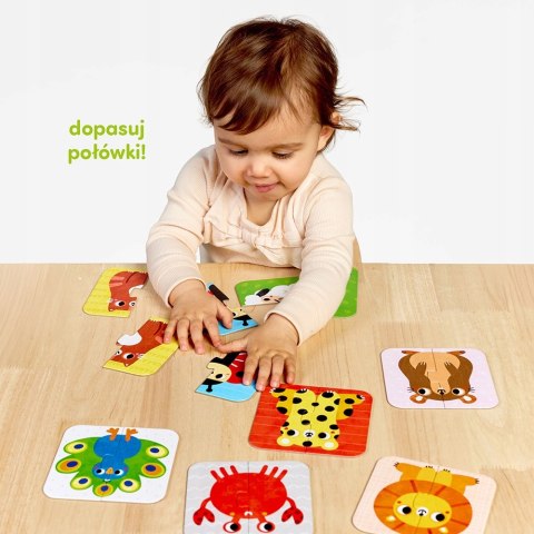 CzuCzu Układam połówki Zwierzątka dla dzieci 18 mies.+,dwuelementowe puzzle