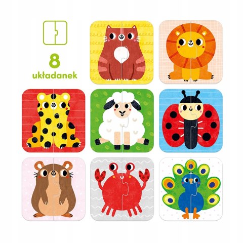 CzuCzu Układam połówki Zwierzątka dla dzieci 18 mies.+,dwuelementowe puzzle