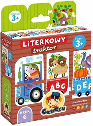 CzuCzu puzzle Literkowy traktor dla dzieci 3+, 18 elementów