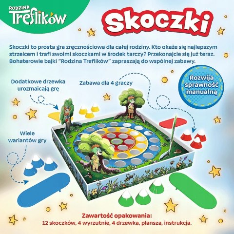 Gra planszowa Skoczki Rodzina Treflików Zręcznościowa zabawa