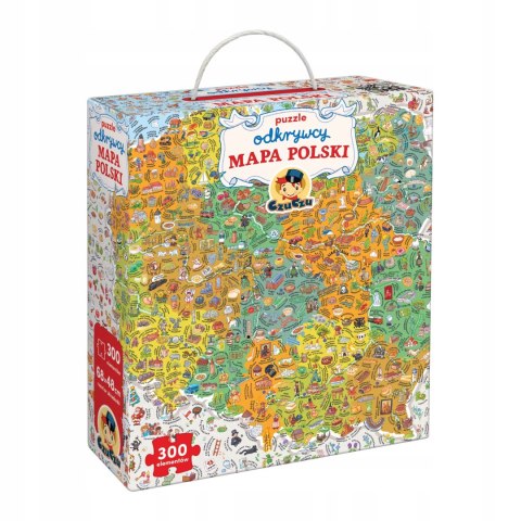 Puzzle CzuCzu 300 elementów CzuCzu Puzzle odkrywcy Mapa Polski