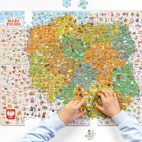 Puzzle CzuCzu 300 elementów CzuCzu Puzzle odkrywcy Mapa Polski