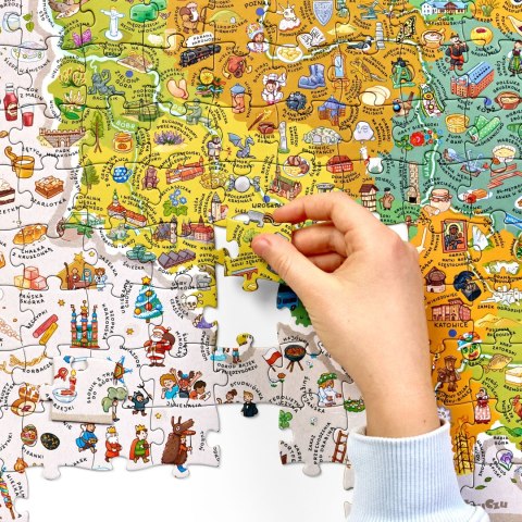 Puzzle CzuCzu 300 elementów CzuCzu Puzzle odkrywcy Mapa Polski