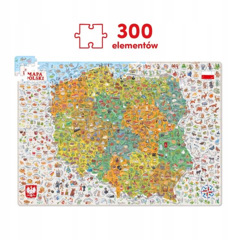 Puzzle CzuCzu 300 elementów CzuCzu Puzzle odkrywcy Mapa Polski