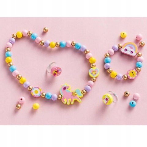 Zestaw kreatywny do tworzenia biżuterii z drewna Tęczowa kraina 4+, Janod