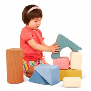 Wielkie pluszowe klocki konstrukcyjne sensoryczne B.Toys BX2452Z