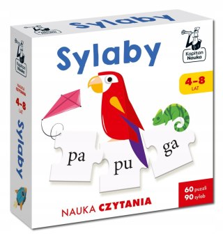 Puzzle do nauki czytania Sylaby Edukacyjna Układanka 4+ Kapitan Nauka