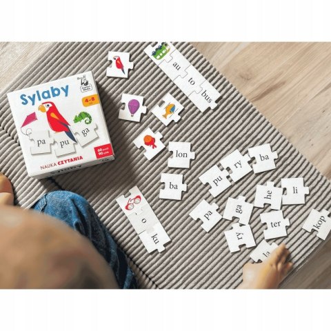 Puzzle do nauki czytania Sylaby Edukacyjna Układanka 4+ Kapitan Nauka