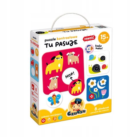 OUTLET Puzzle kontrastowe Tu pasuje 15m+ Czuczu Uszkodzone opakowanie