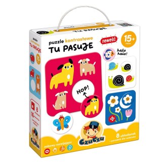 OUTLET Puzzle kontrastowe Tu pasuje 15m+ Czuczu Uszkodzone opakowanie
