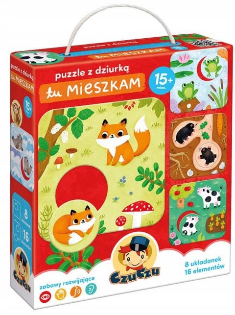 CzuCzu Puzzle z dziurką Tu mieszkam 15m+ 8 elementów Moje Pierwsze puzzle