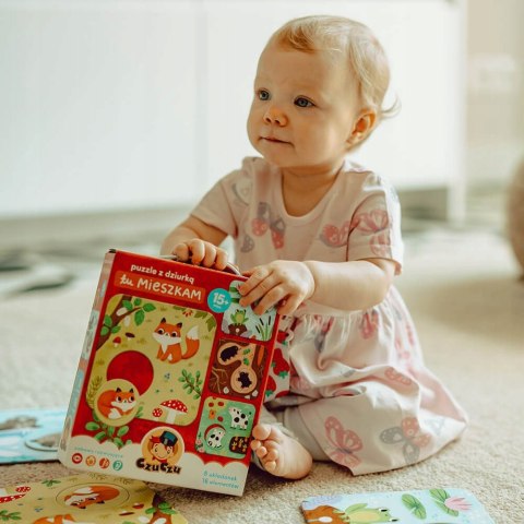 CzuCzu Puzzle z dziurką Tu mieszkam 15m+ 8 elementów Moje Pierwsze puzzle