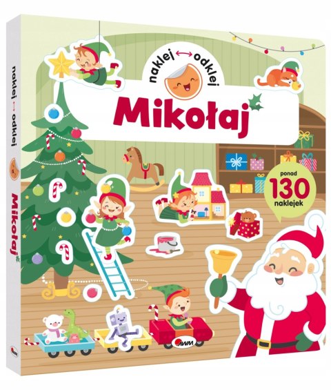 Mikołaj Naklej odklej książka z naklejkami Świątecznymi wielokrotnego