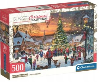 Puzzle Świąteczne 500 elementów Boże Narodzenie 35629 Clementoni