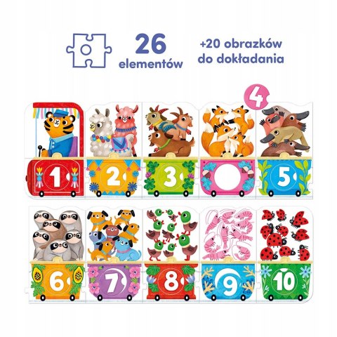 Puzzle z dziurką Pociąg z cyferkami CzuCzu