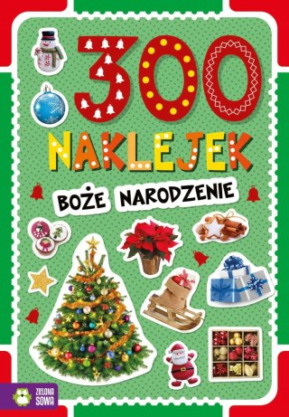 Boże Narodzenie 300 naklejek Świąteczne Naklejki Mikołaj Zielona Sowa