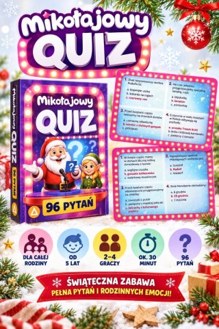 Gra Karciana Mikołajowy Quiz Świąteczna 96 Pytań Mikołajki Święta Mikołaj