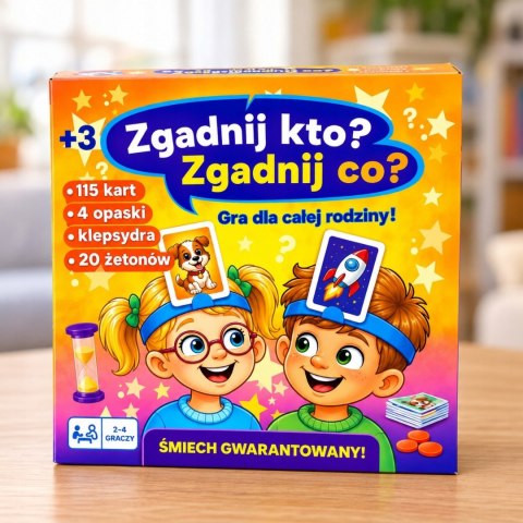 Gra Rodzinna Zgadnij Kto? Zgadnij Co? Zgadywanka dla dzieci 115 kart 3+