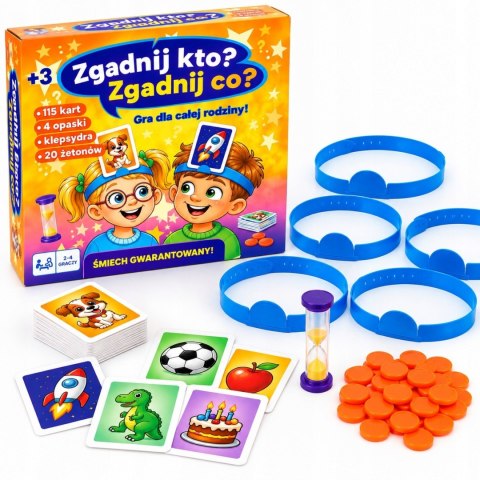 Gra Rodzinna Zgadnij Kto? Zgadnij Co? Zgadywanka dla dzieci 115 kart 3+