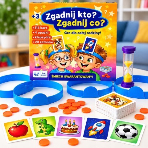 Gra Rodzinna Zgadnij Kto? Zgadnij Co? Zgadywanka dla dzieci 115 kart 3+