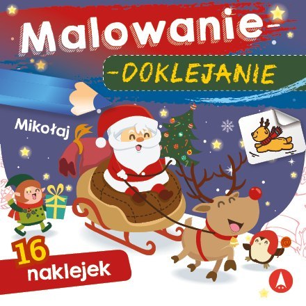 Malowanie Doklejanie Mikołaj 16 Naklejek Skrzat Świąteczna Święta Mikołajki