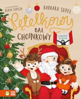 Pętelkowy bal choinkowy Świąteczna Książka z Okienkami Zielona Sowa Okienka