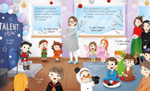 Pętelkowy bal choinkowy Świąteczna Książka z Okienkami Zielona Sowa Okienka
