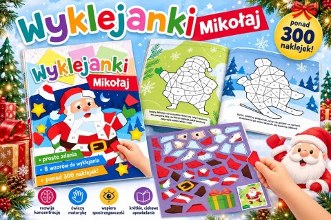 Wyklejanki Mikołaj Wyklejanka Świąteczna Mozaiki Święta Mikołajki 8 wzorów