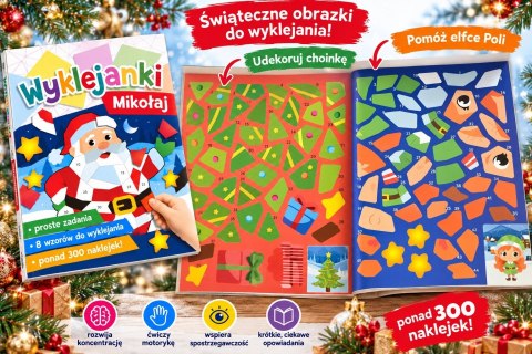 Wyklejanki Mikołaj Wyklejanka Świąteczna Mozaiki Święta Mikołajki 8 wzorów