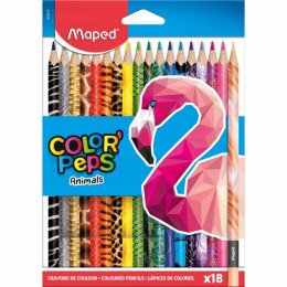 Kredki Ołówkowe Animals 18 kolorów Maped Colorpeps