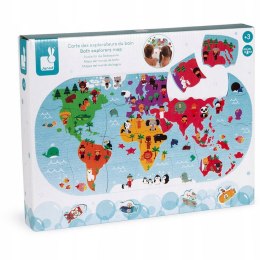 Puzzle do kąpieli Janod Mapa świata 28 elementów