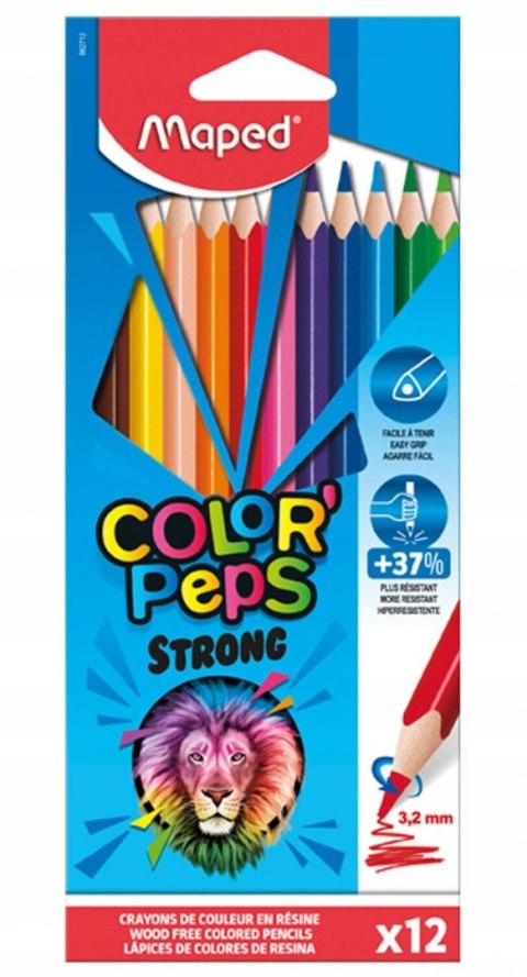 Kredki Colorpeps Strong trójkątne 12 kolorów Maped