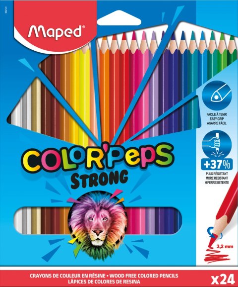 Kredki Colorpeps Strong trójkątne 24 kolorów Maped