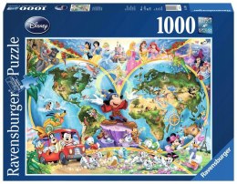 Puzzle 1000 Mapa świata Disneya Disney Ravensburge
