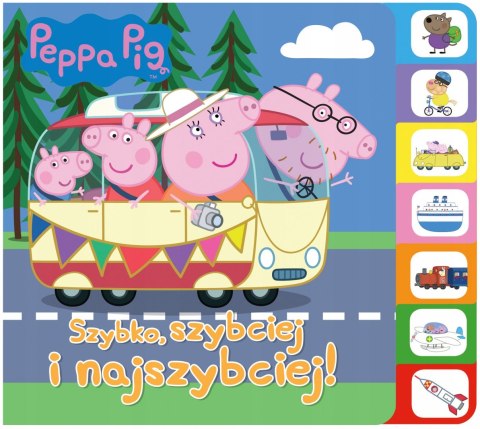 Świnka Peppa Książka z registrami Szybko, szybciej