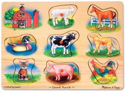 Drewniane puzzle muzyczne Zwierzęta Farma Melissa