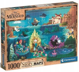 Puzzle 1000 Mapa Mała Syrenka 39664 Clementoni