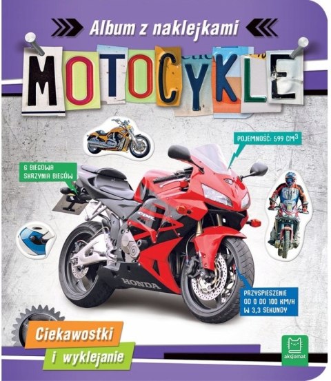 Motocykle. Album z naklejkami. Wyklejanki Naklejki