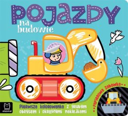 Pojazdy na Budowie Kolorowanka Gruby Obrys Naklejk