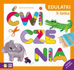 Edulatki. Ćwiczenia 5-latka Naklejki Zagadki 5+